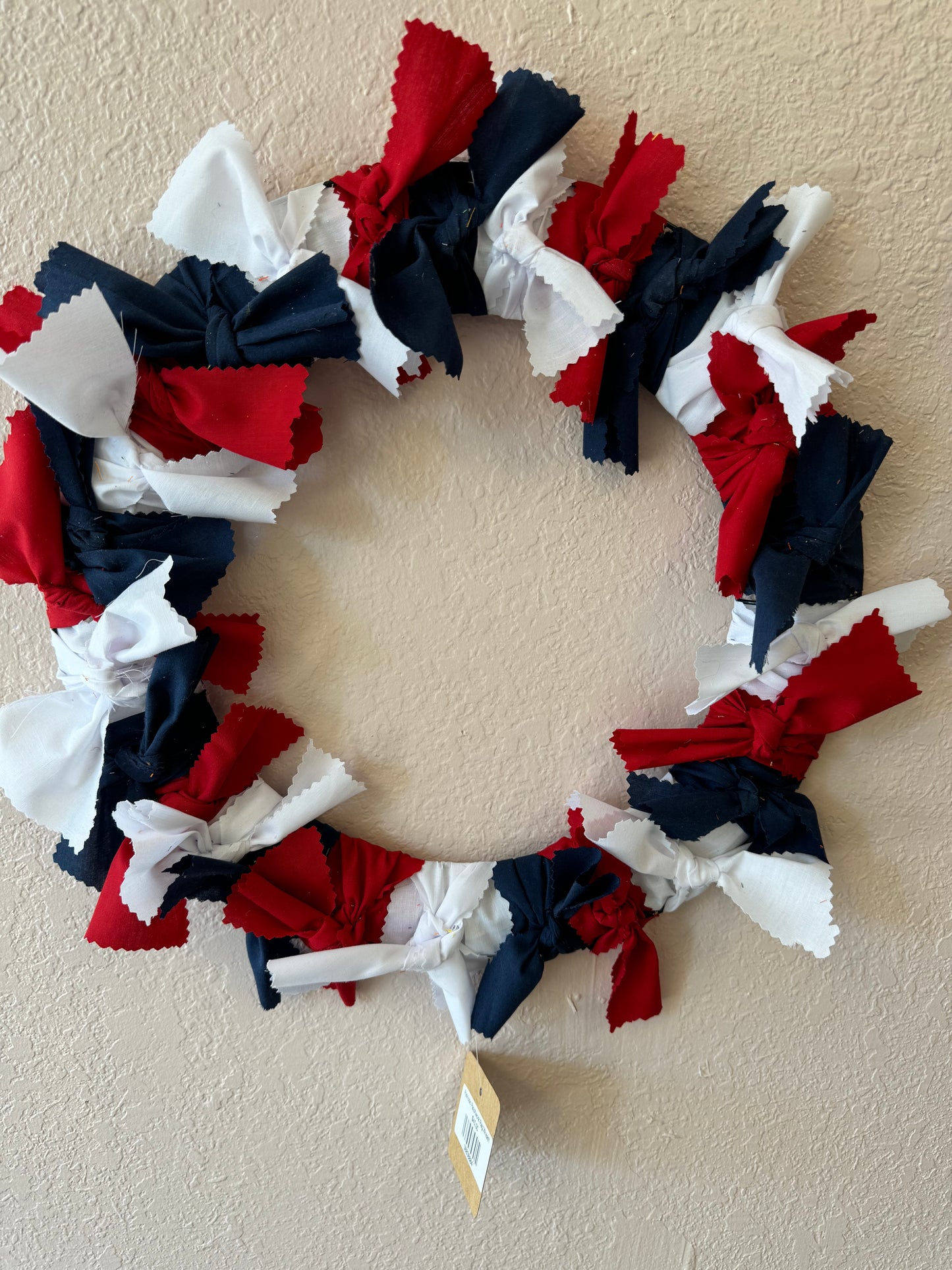 Patriotic Patchwork Rag Wreath