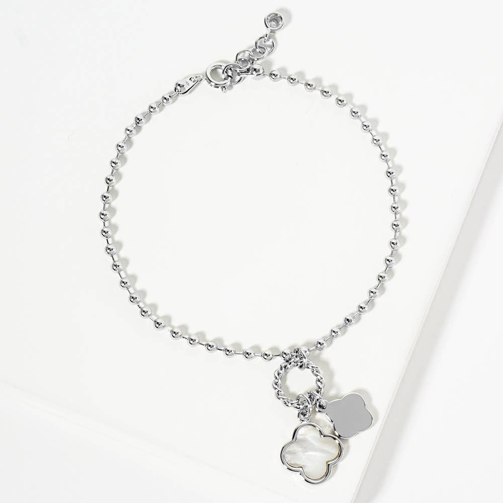 Gold Dipped Double Quatrefoil Charm Bracelet