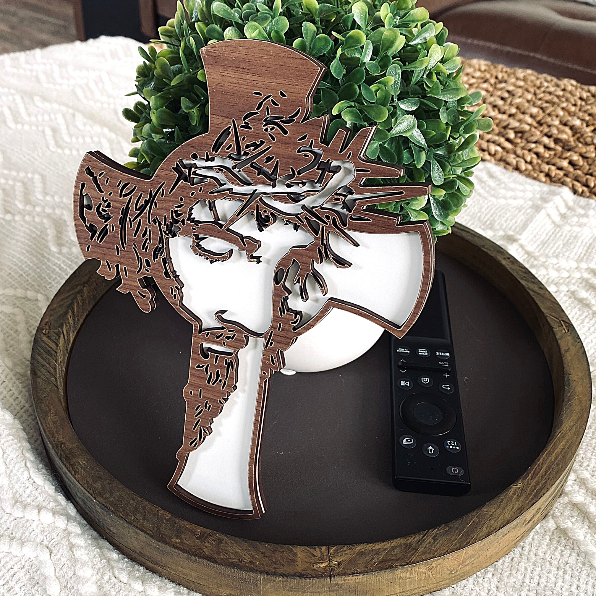 Jesus Cross | Detailed Wooden Cross | Wood Cross Home Decor