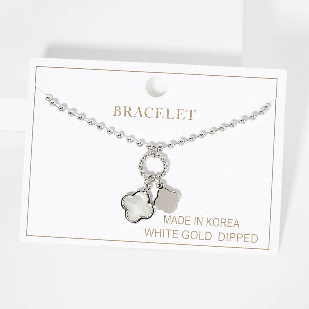 Gold Dipped Double Quatrefoil Charm Bracelet