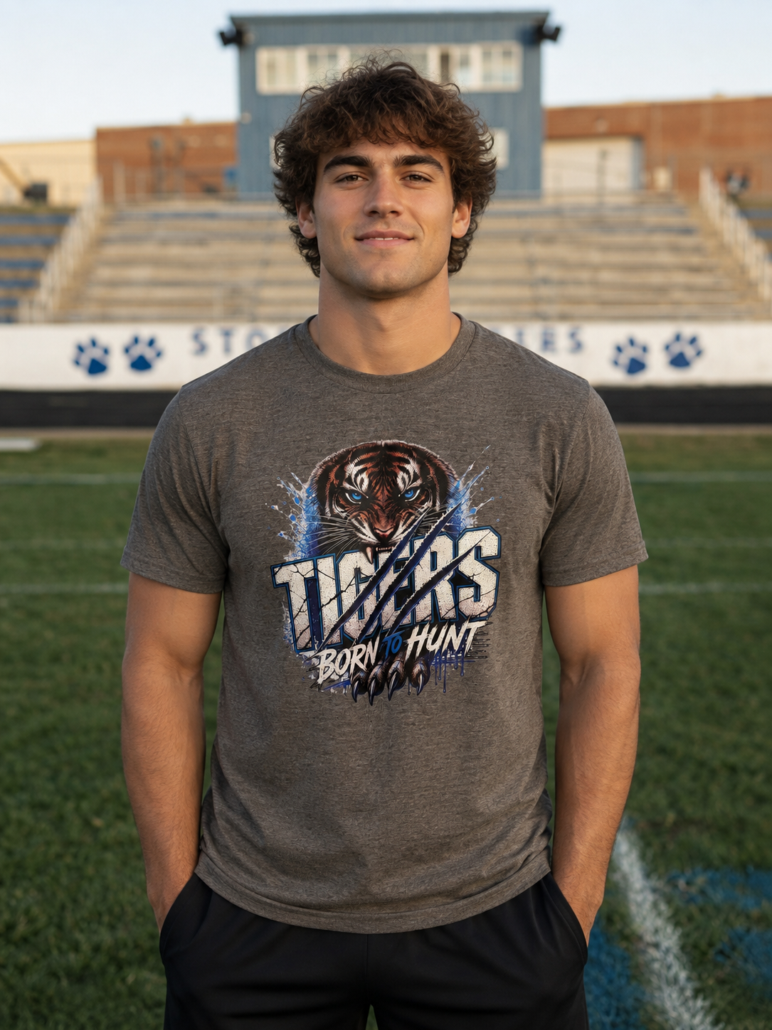 "Born To Hunt" Adult Tiger Tee