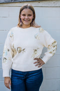 Champagne Garden Sweater in Ivory