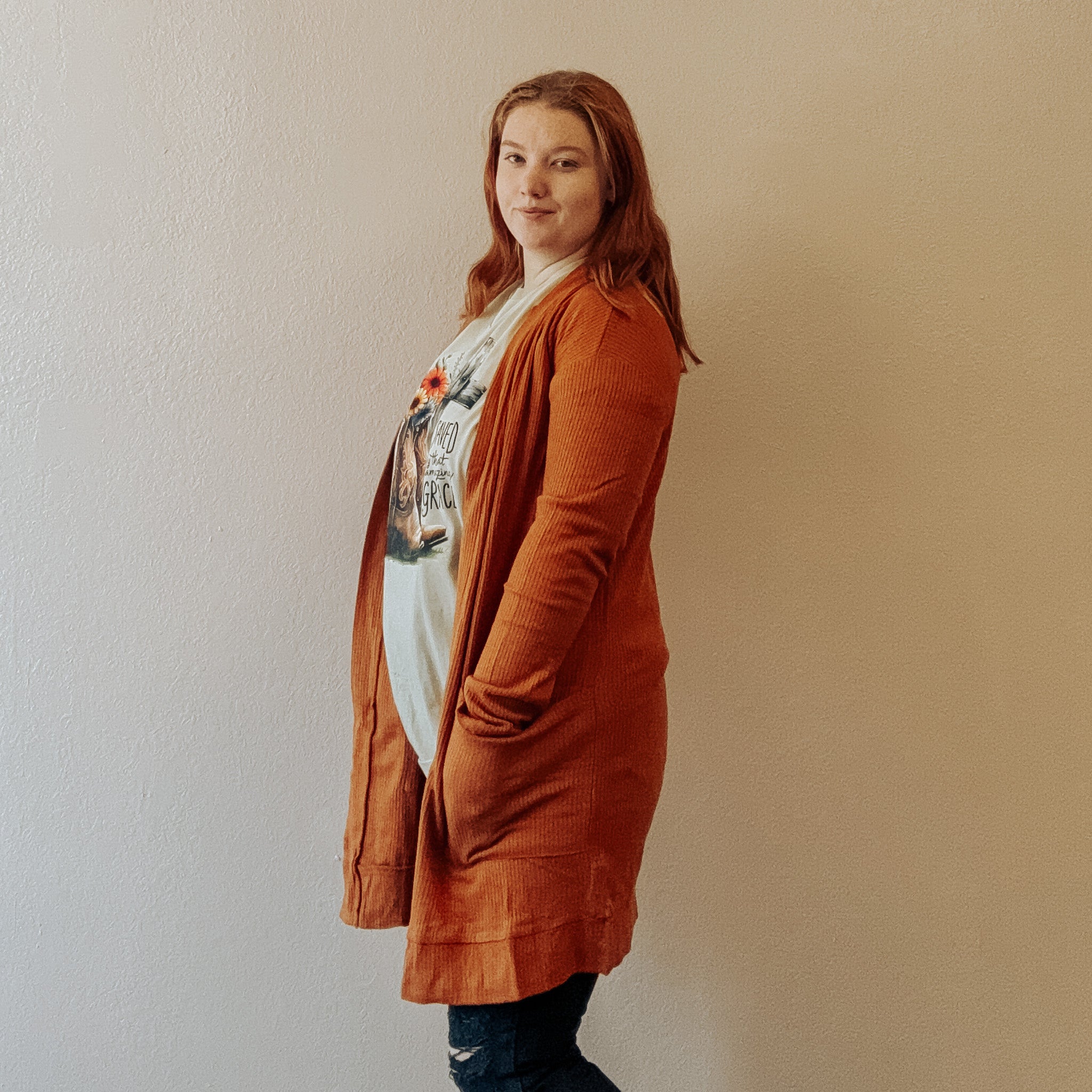 Texture Knit Pocket Aubrey Cardigan