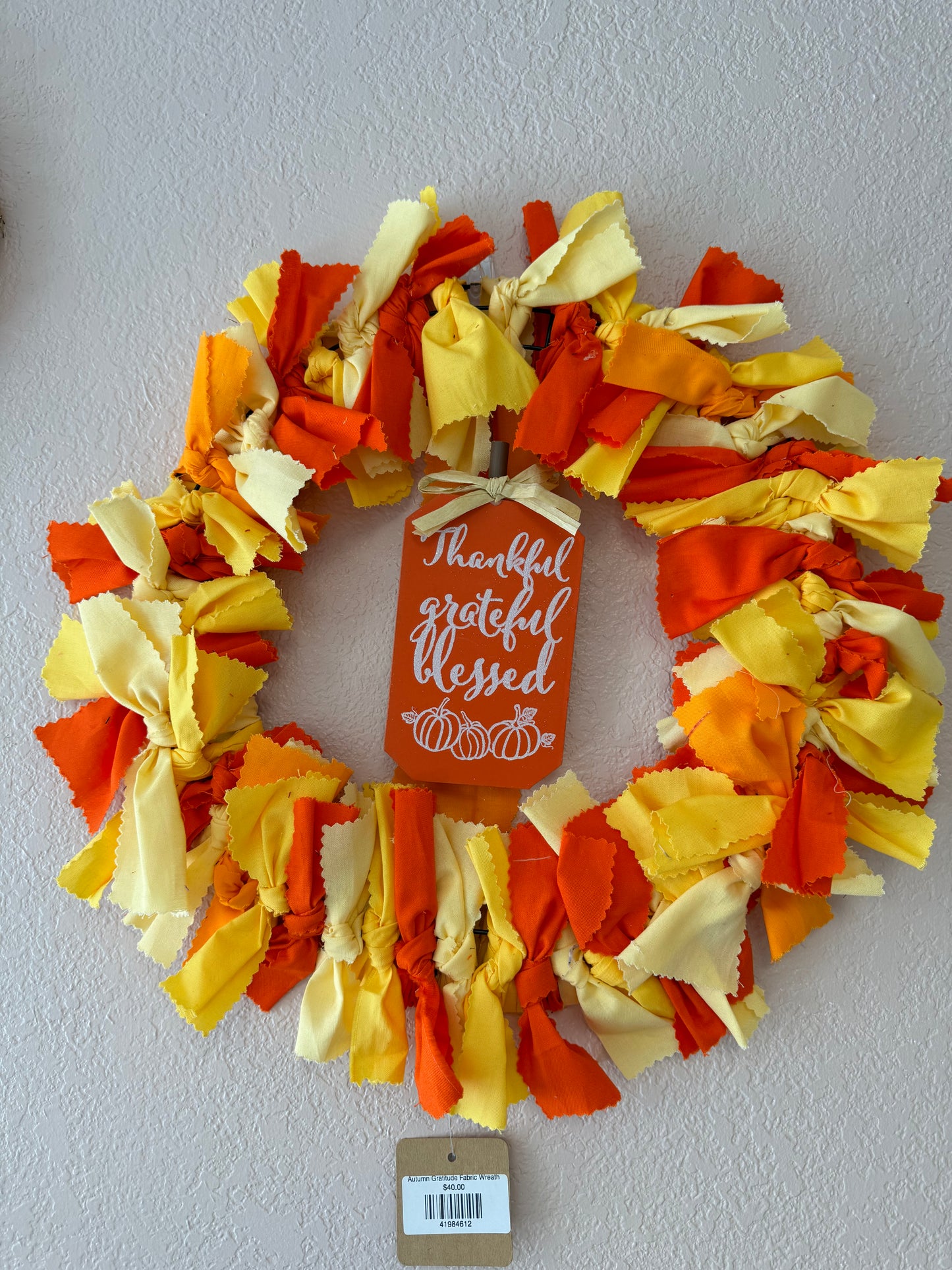 Harvest Blessings Fabric Wreath