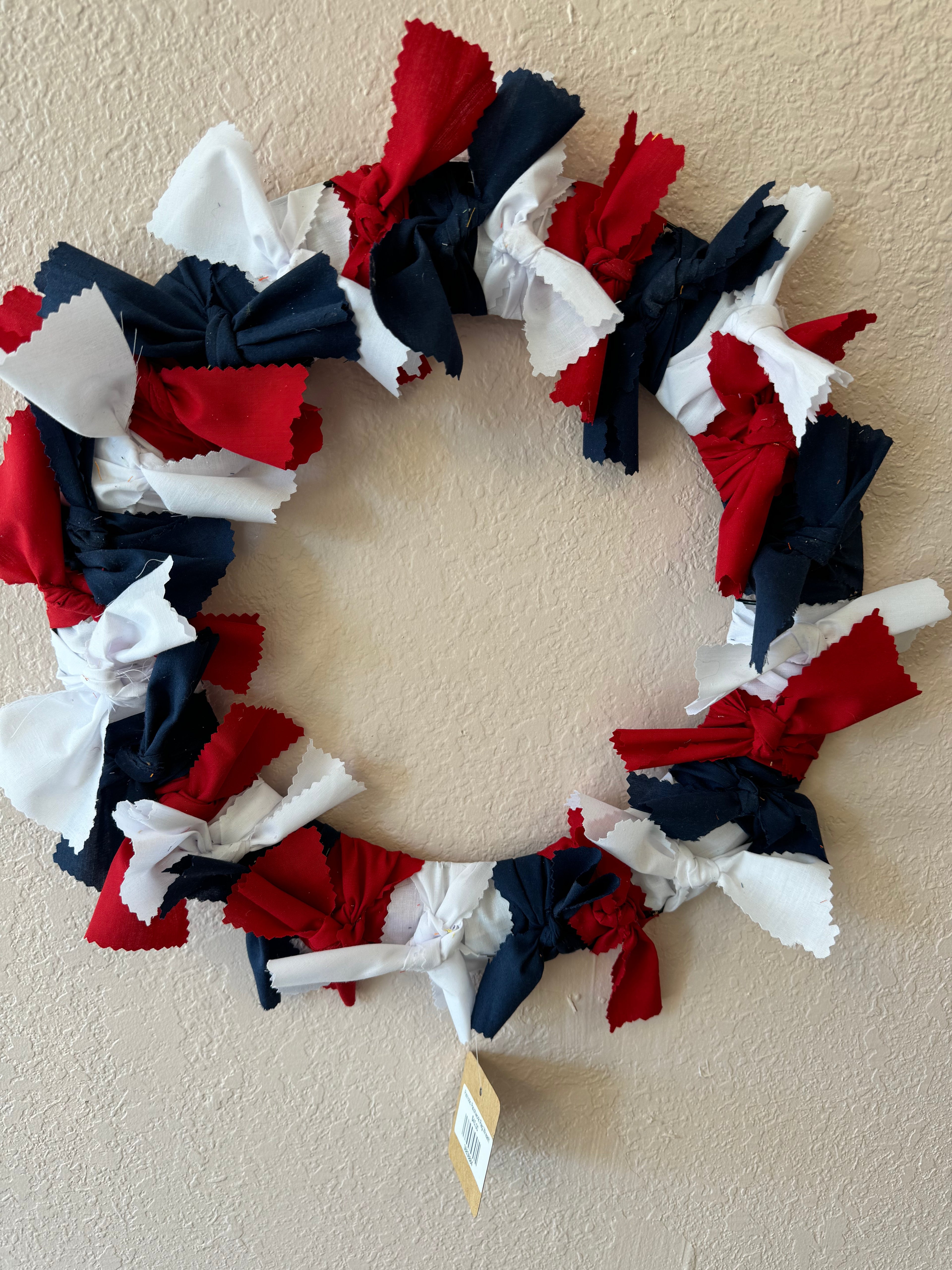 Patriotic Patchwork Rag Wreath