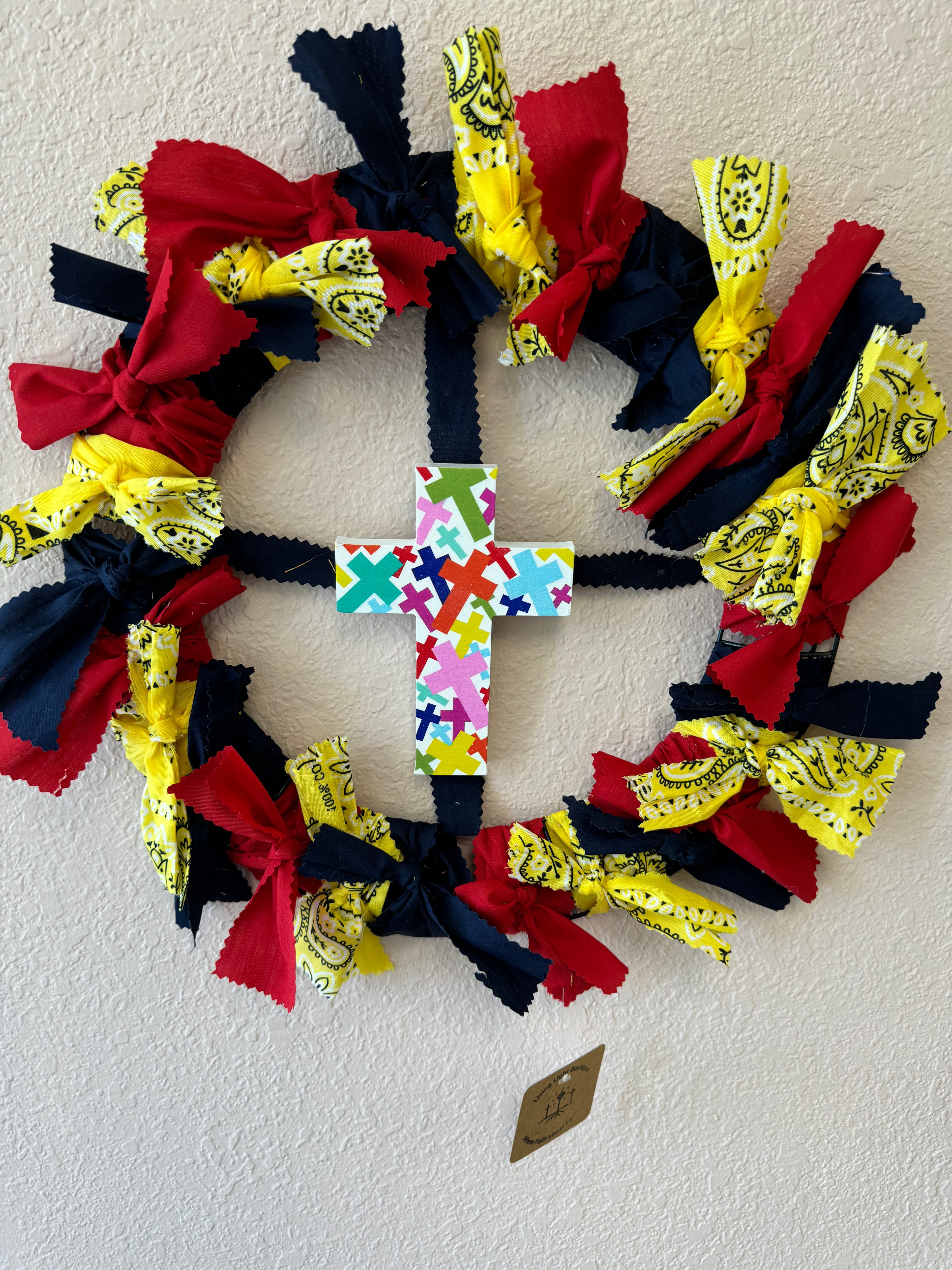 Faith & Frontier Bandana Cross Wreath