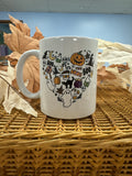 Halloween Print Heart 11 oz Coffee Mug