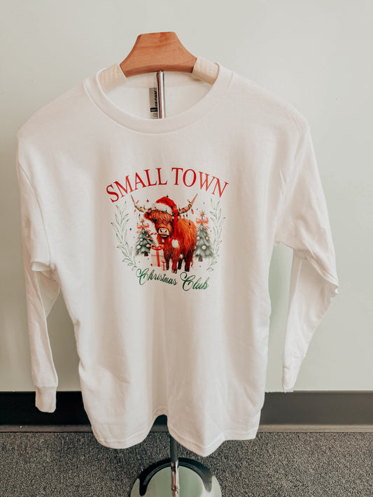 "Small Town Christmas Club" Youth Long Sleeve Tee