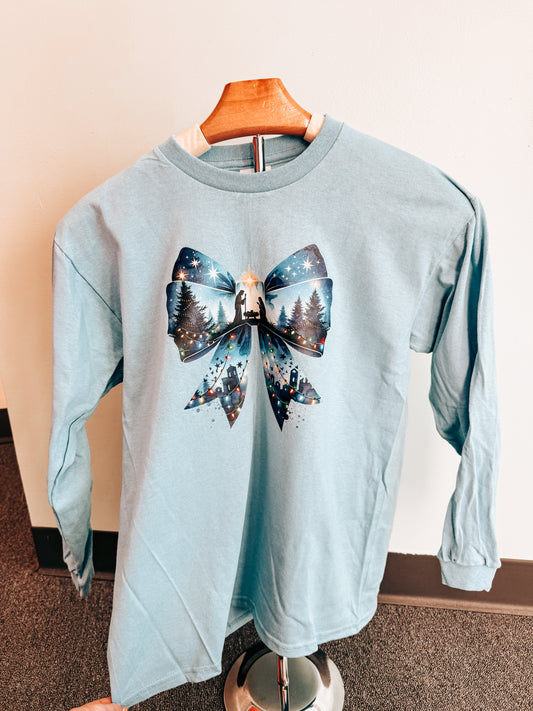 "Magical Christmas Bow" Youth Long Sleeve Tee