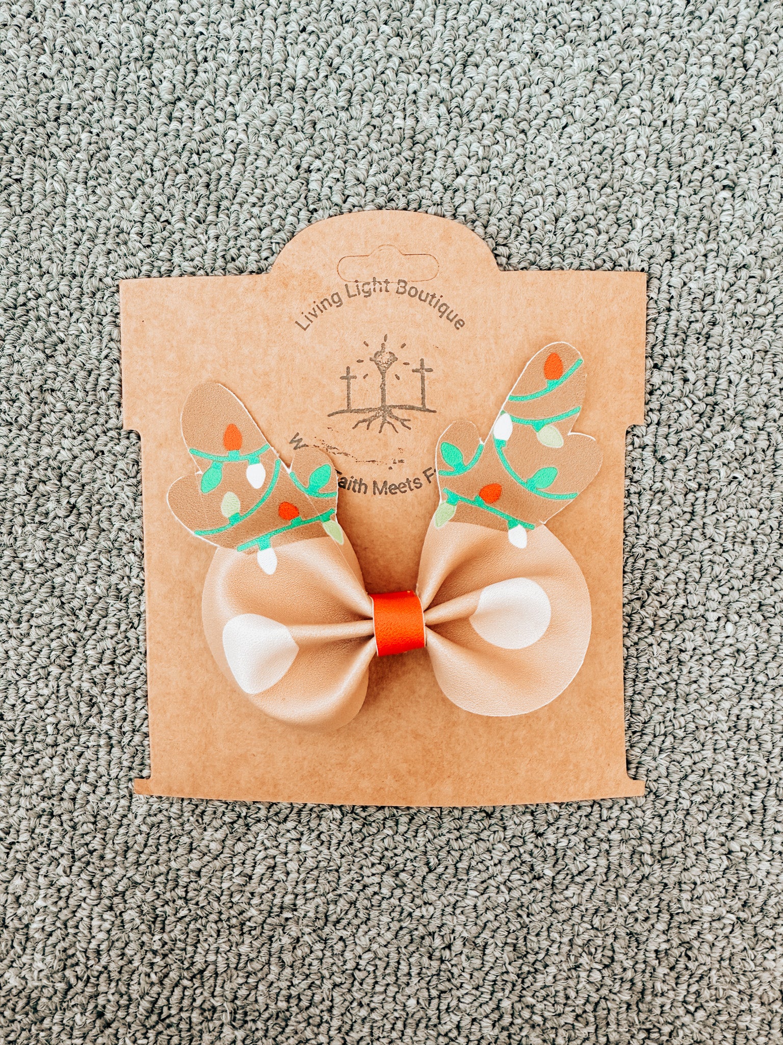 Traditional Christmas Faux Leather Hair Bows