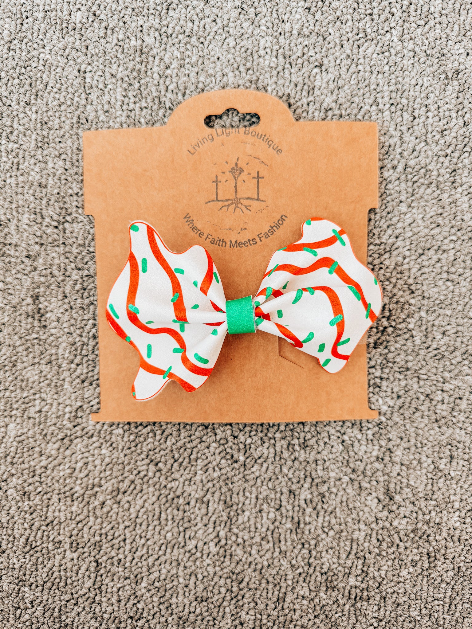 Traditional Christmas Faux Leather Hair Bows