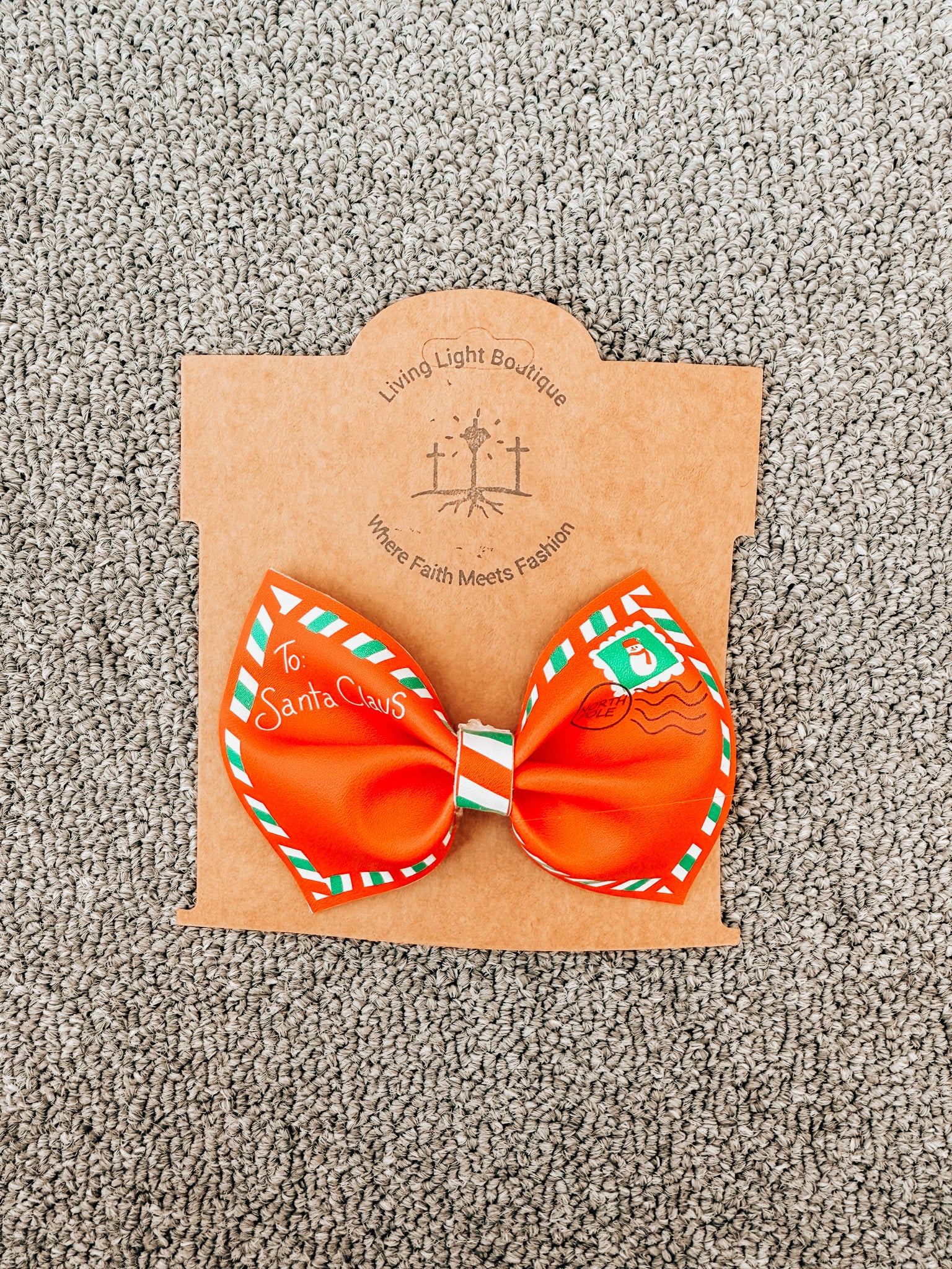 Traditional Christmas Faux Leather Hair Bows