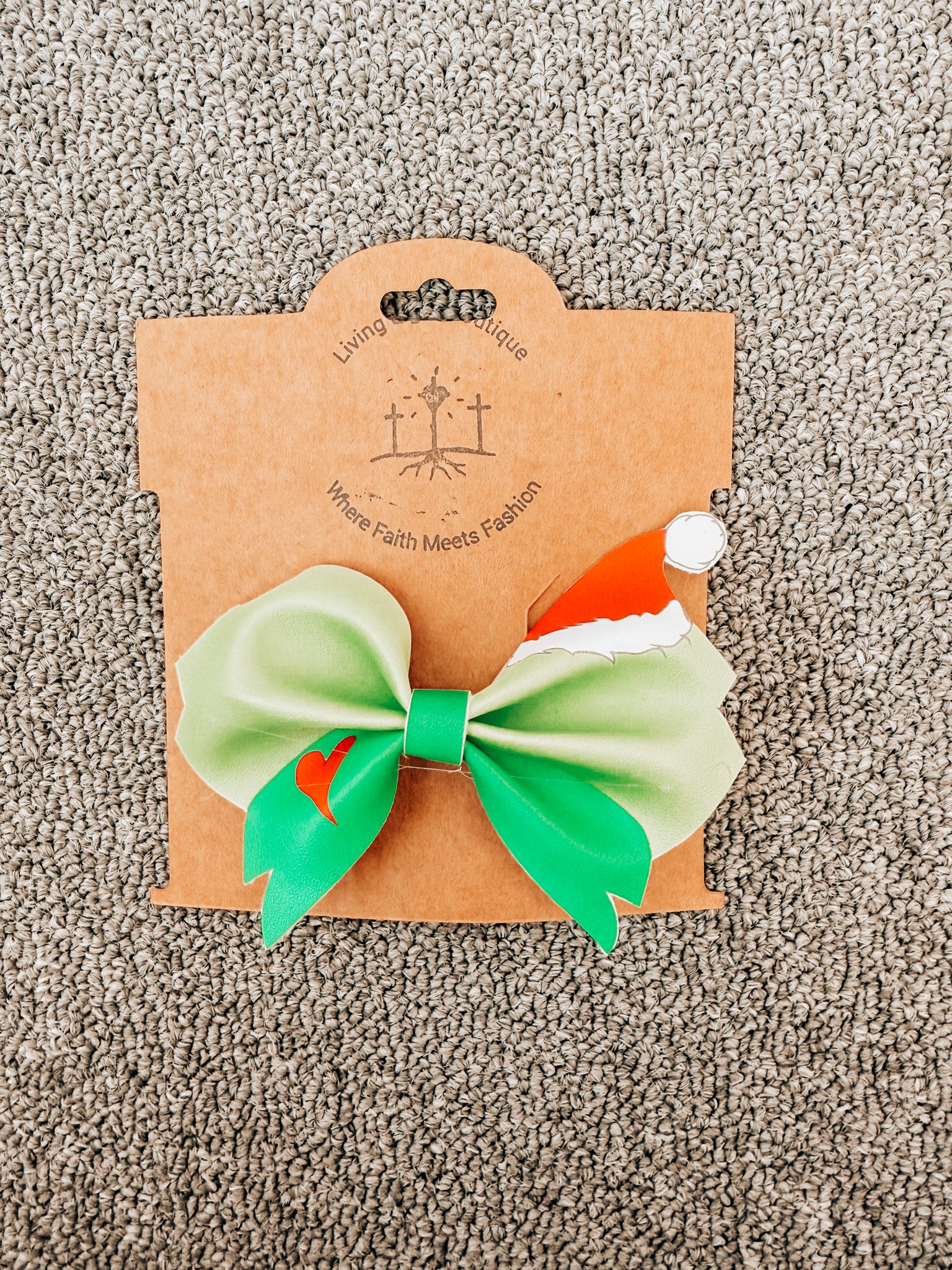 Traditional Christmas Faux Leather Hair Bows