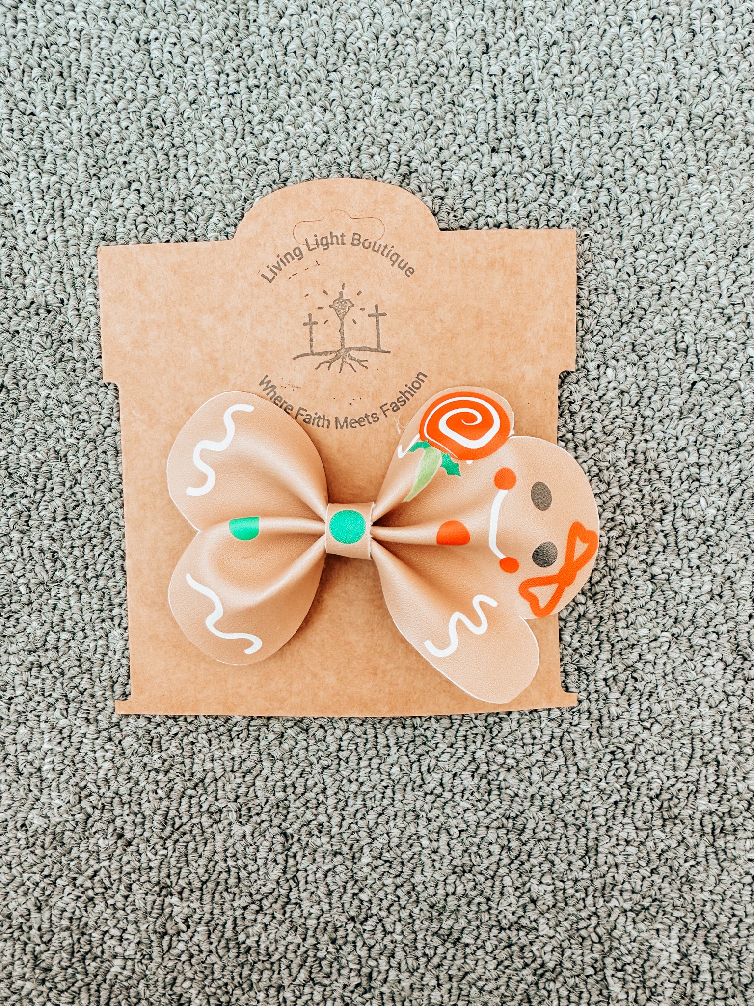 Traditional Christmas Faux Leather Hair Bows