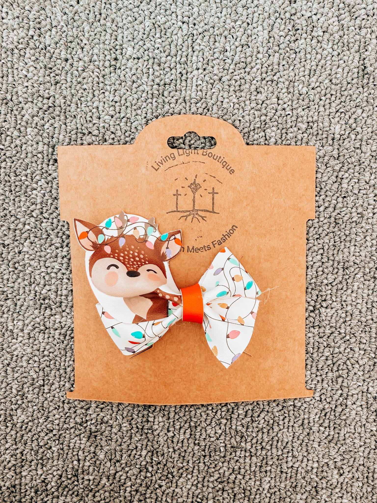 Christmas Character Faux Leather Hair Bows