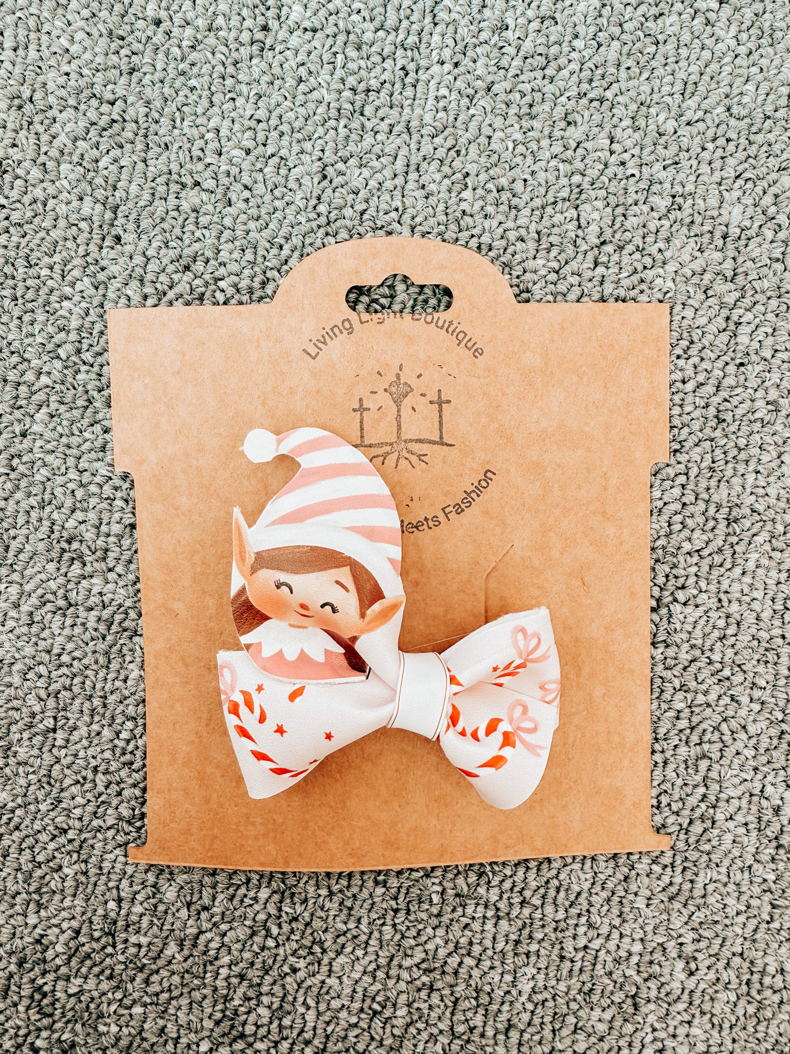 Christmas Character Faux Leather Hair Bows