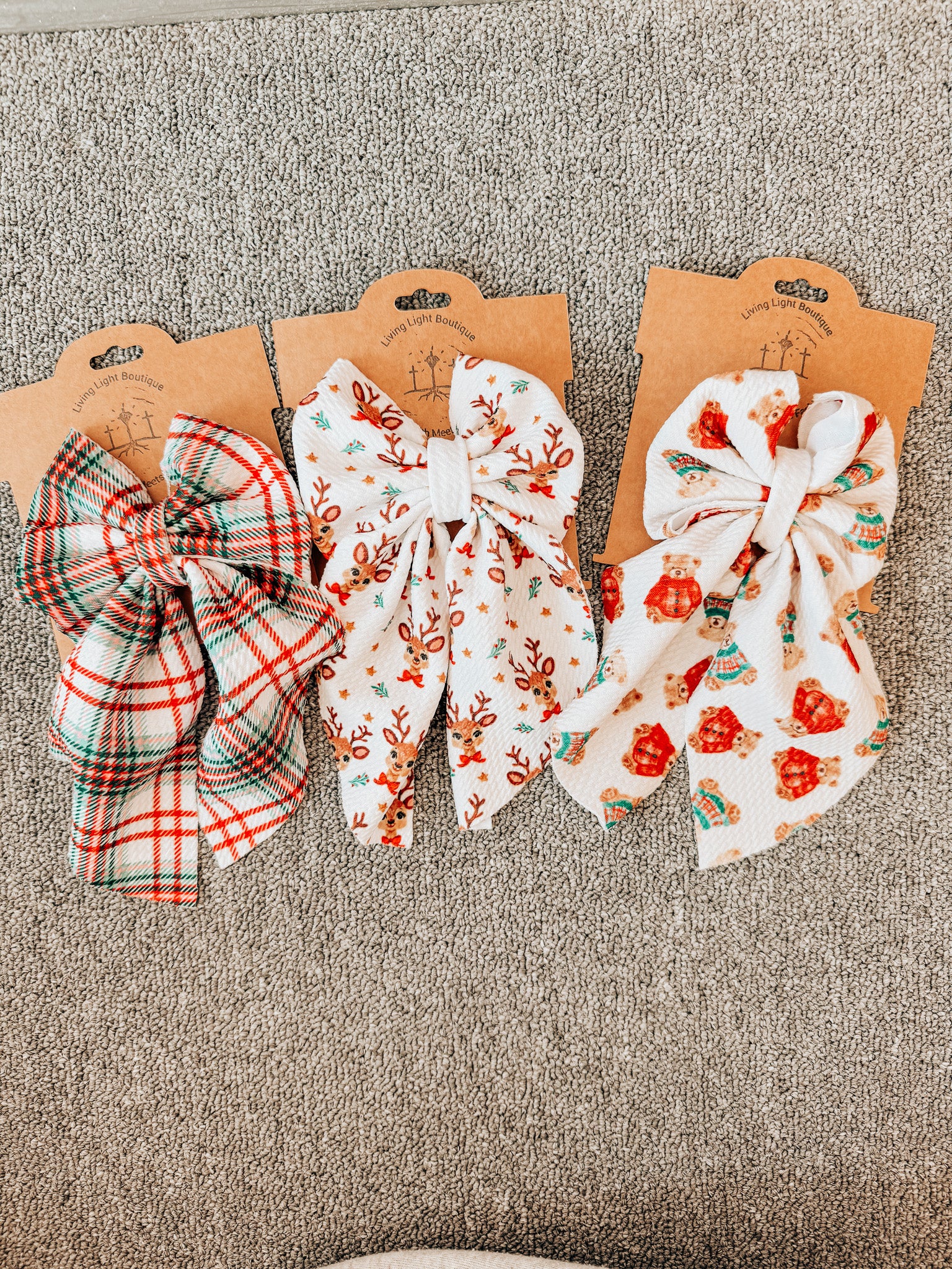 Vintage Christmas Flowy Sailor Hair Bows
