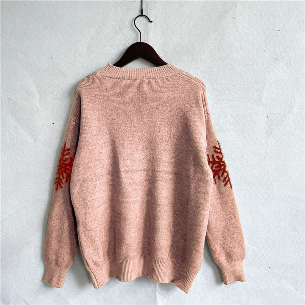 Blush Pink Reindeer Sweater