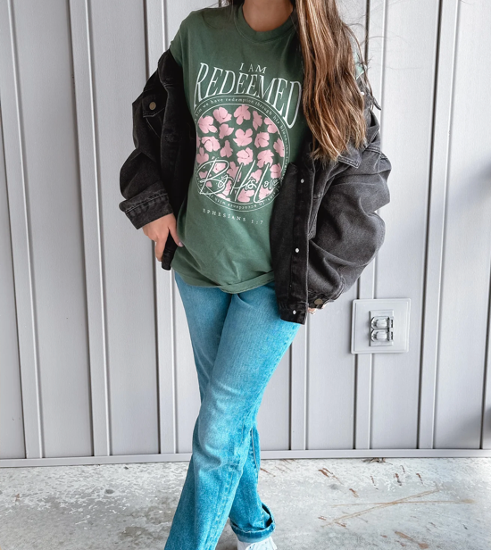 I am Redeemed scripture tee