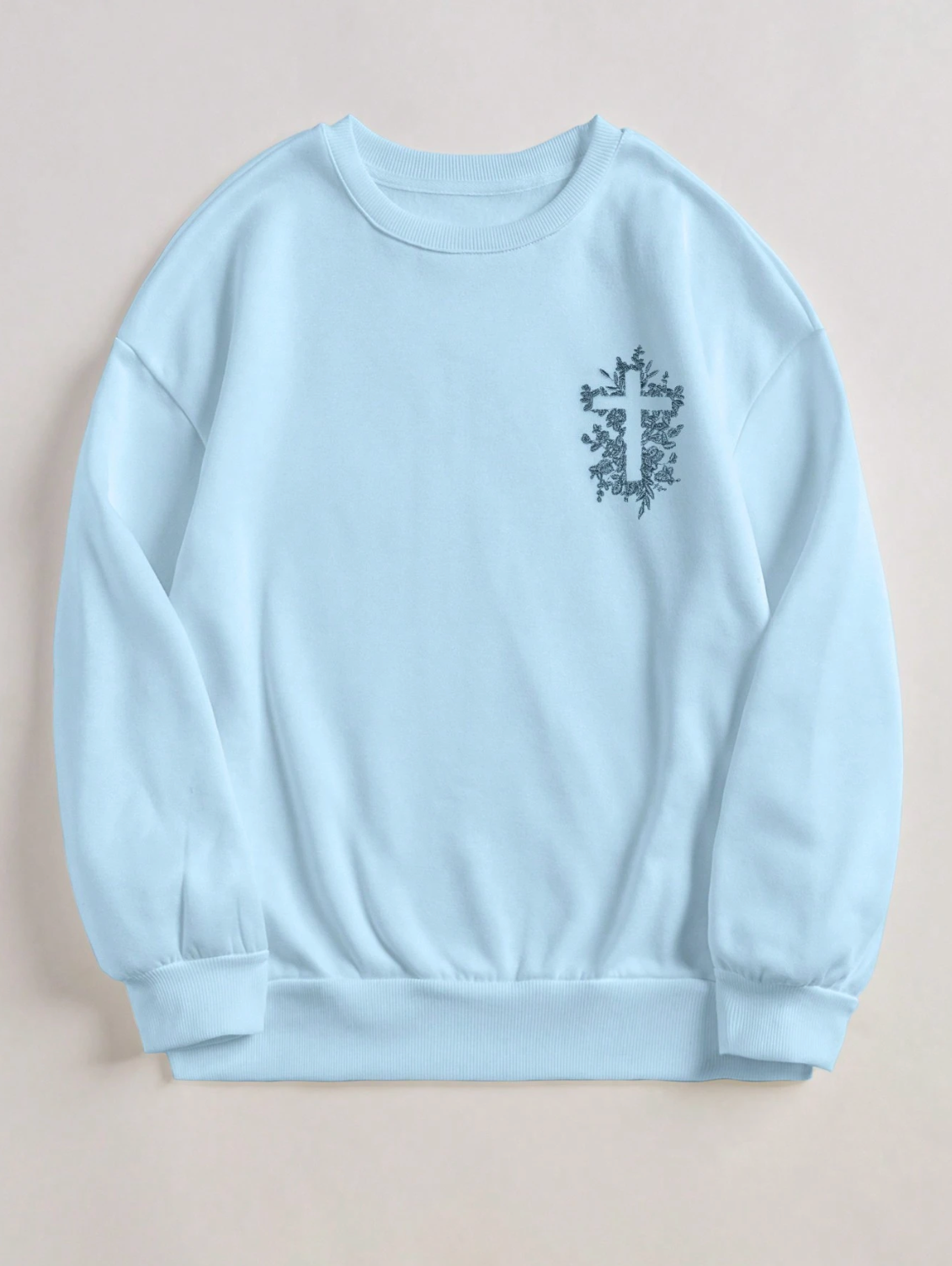 Faith Floral Cross Crewneck