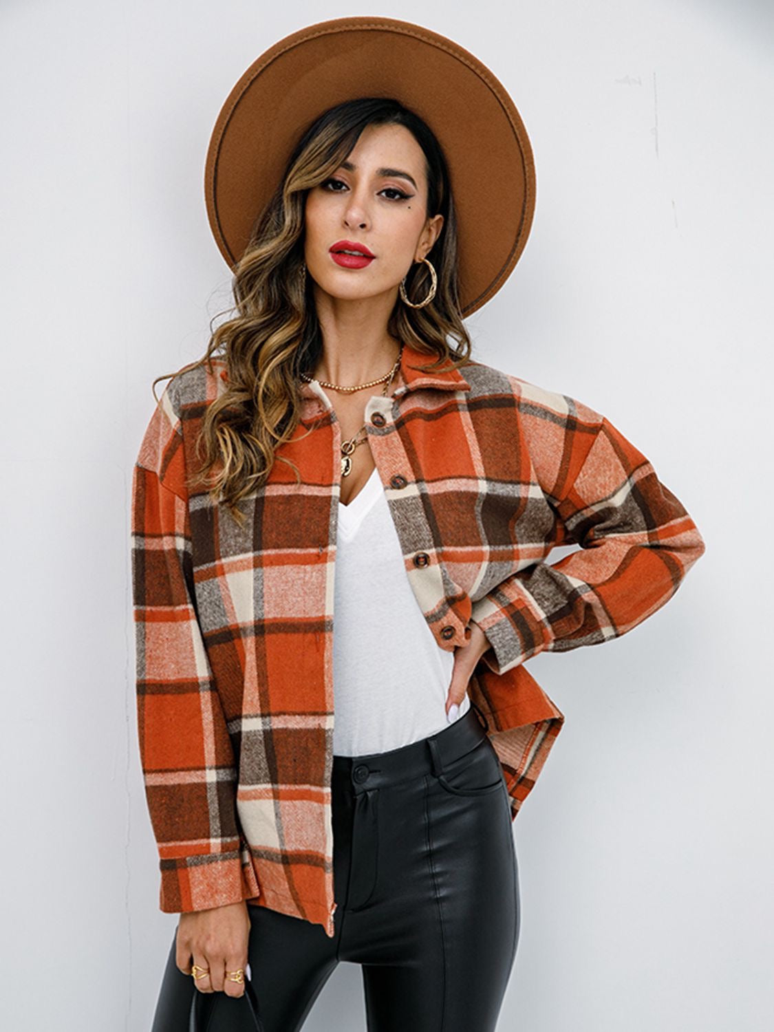 Plaid Button Up Jacket