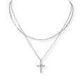Cross Charm Double Layered Necklace
