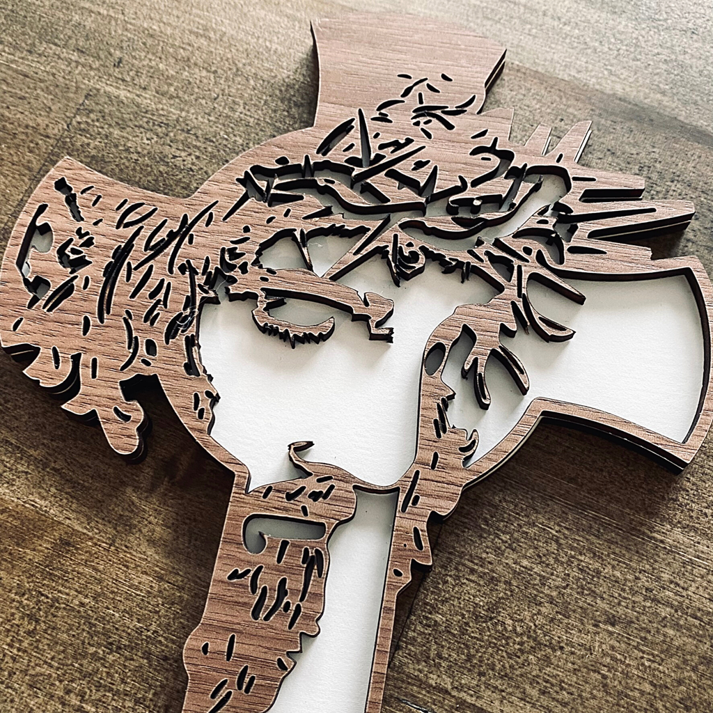Jesus Cross | Detailed Wooden Cross | Wood Cross Home Decor
